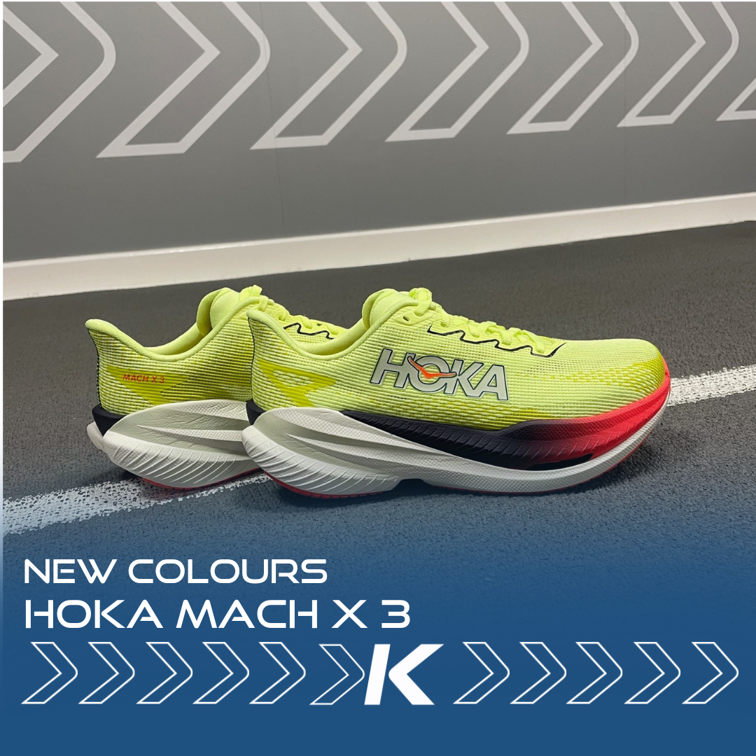 A brand-new colourway of the Hoka Mach X 3, now available at Kinisi Run Hub.