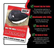 Trainer Armour Big Toe Hole Preventer - Black