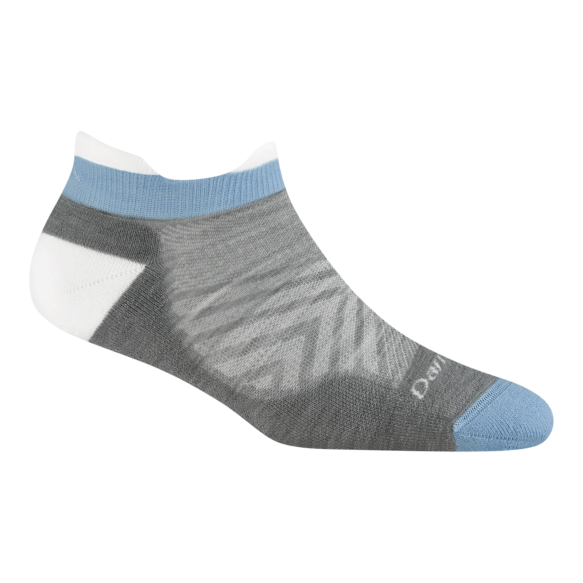 Darn Tough Womens Run No Show Tab - Silver