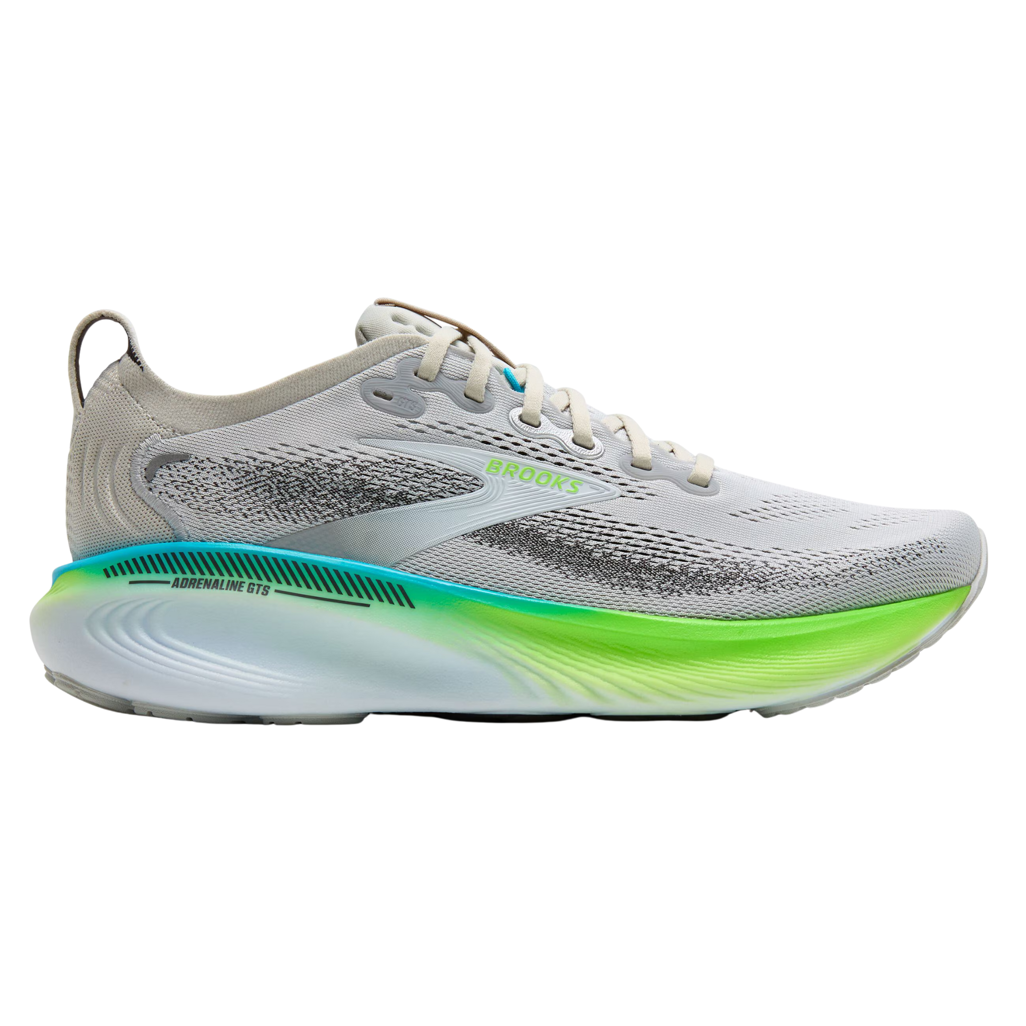 Brooks Mens Adrenaline GTS 25 - Oyster/Green Gecko/Blue - Stability