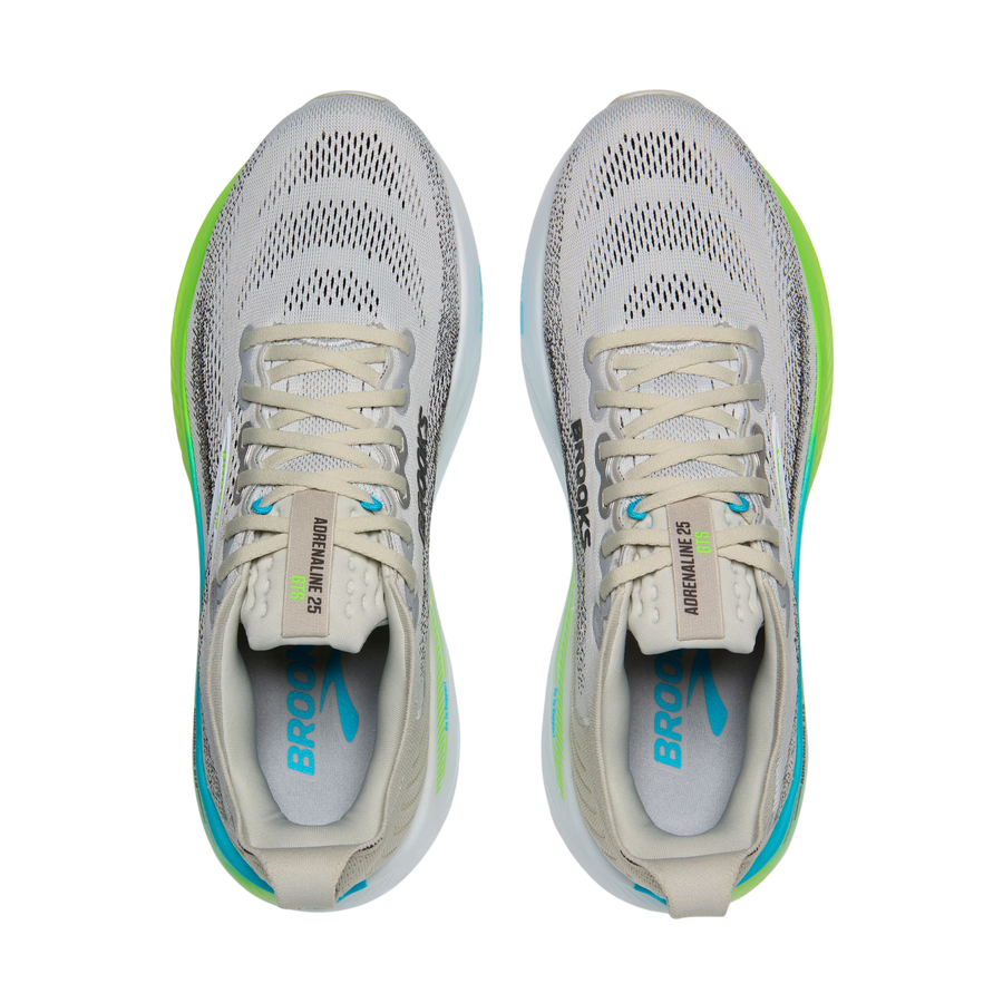 Brooks Mens Adrenaline GTS 25 - Oyster/Green Gecko/Blue - Stability