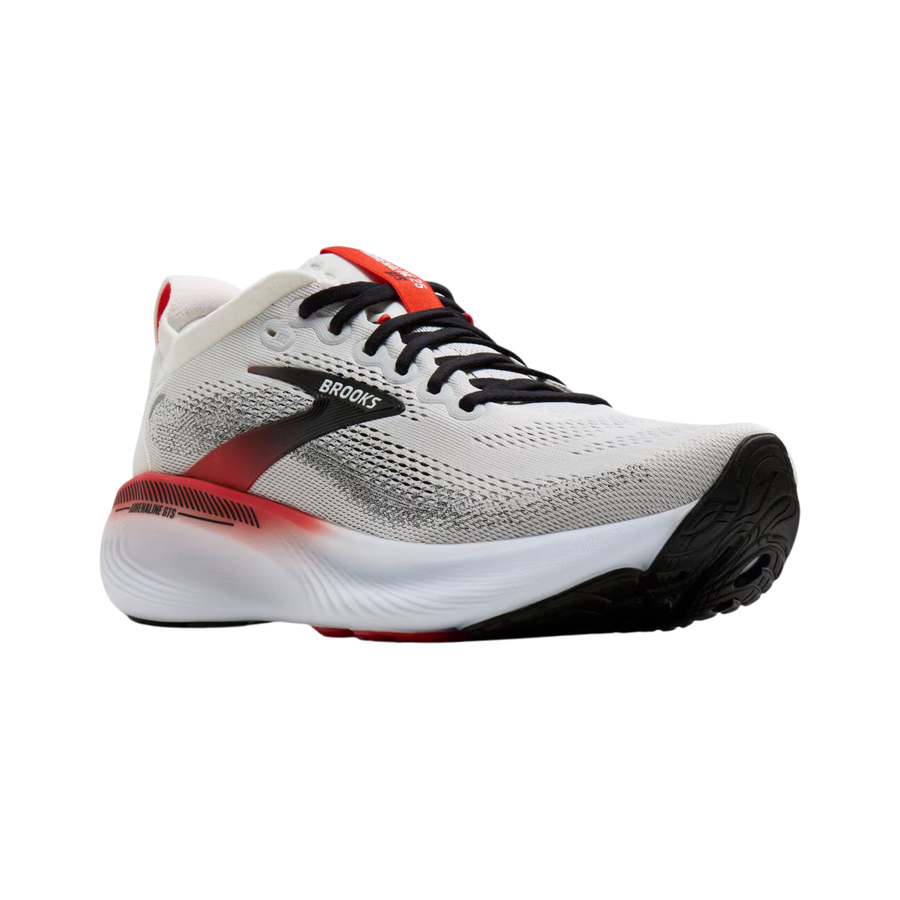 Brooks Mens Adrenaline GTS 25 - White/Black/Red - Stability