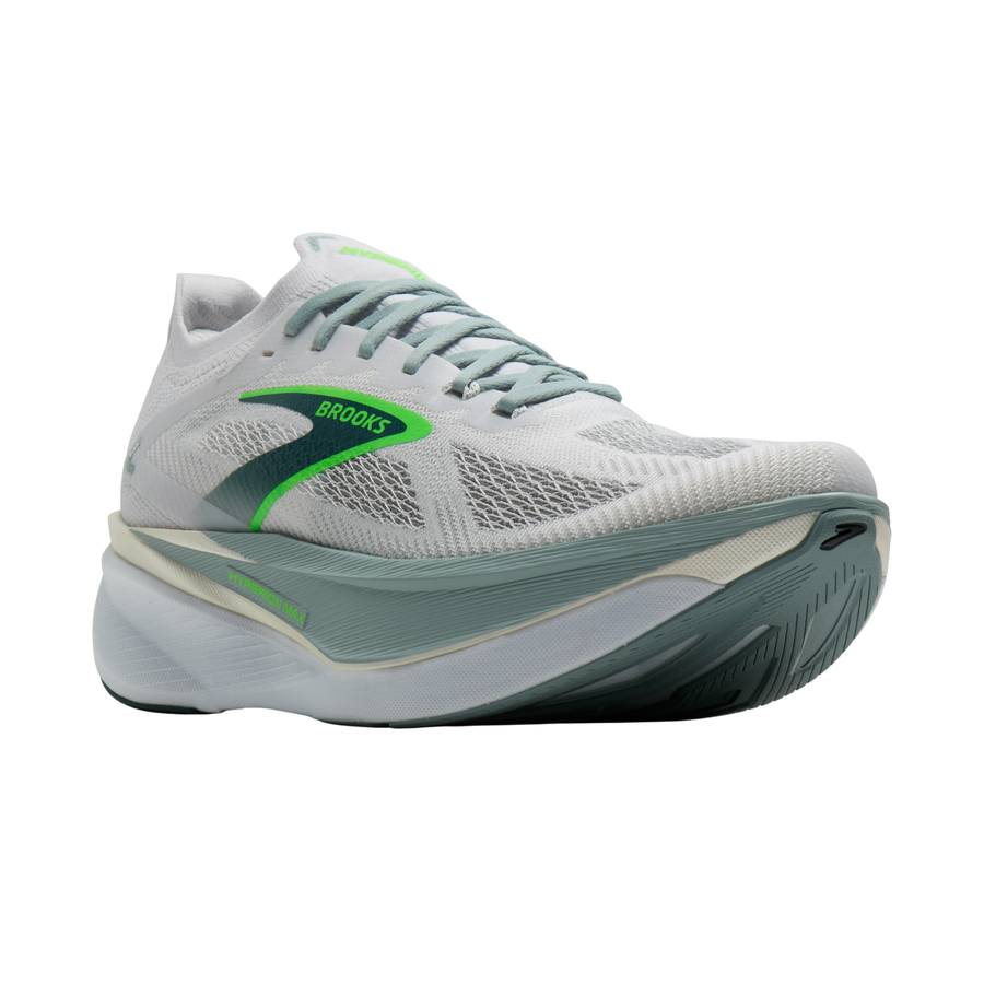 Brooks Mens Hyperion Max 3 - White/Gray Mist/Green - Speed