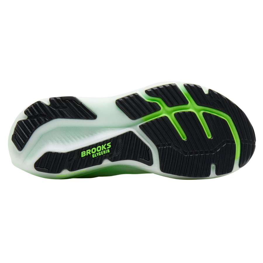 Brooks Mens Glycerin 23 - White/Phantom/Green Gecko - Neutral