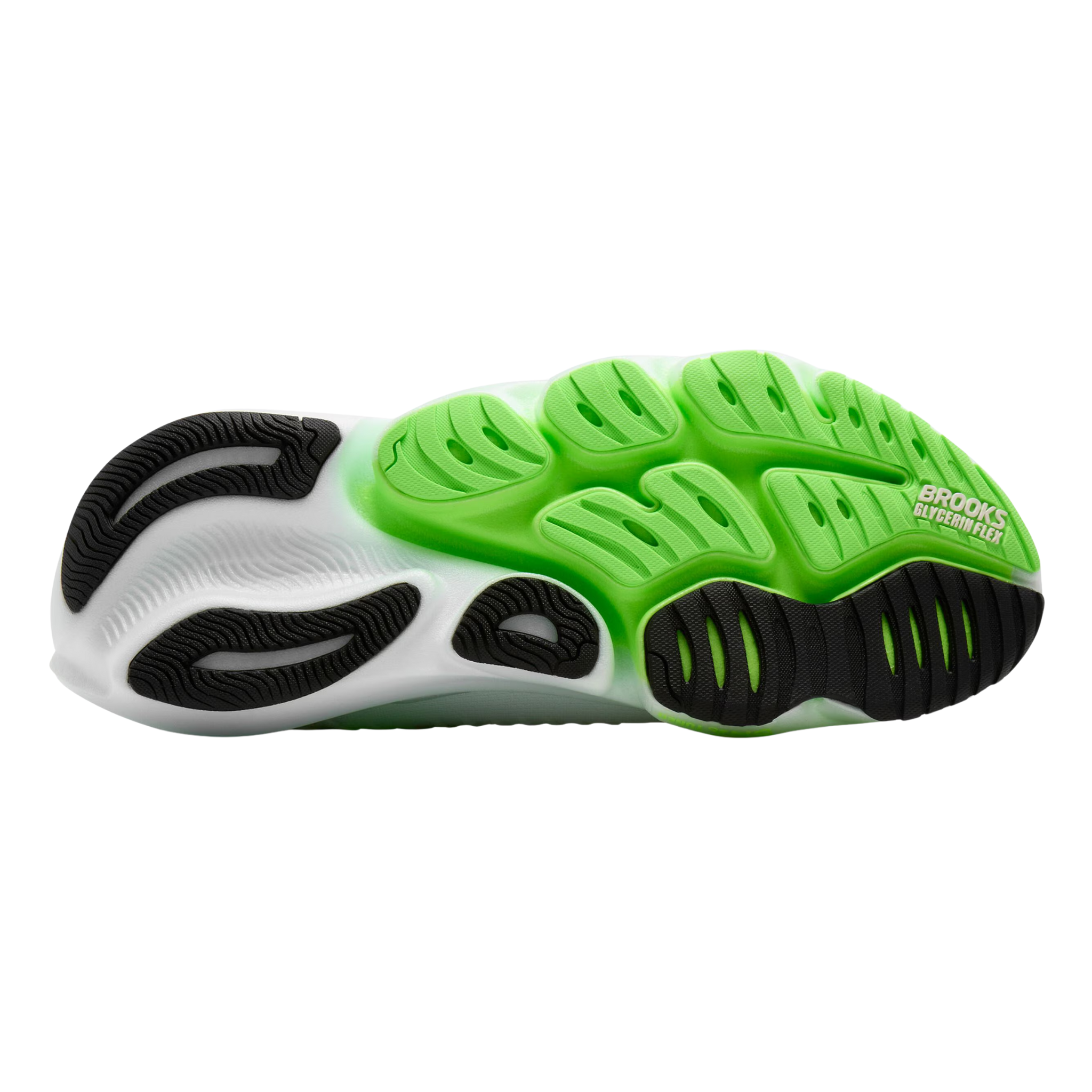 Brooks Mens Glycerin Flex - White/Green Gecko/Phantom - Neutral