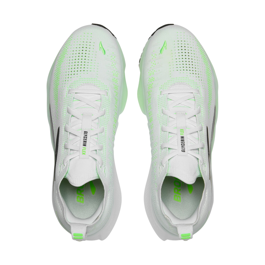 Brooks Mens Glycerin Flex - White/Green Gecko/Phantom - Neutral