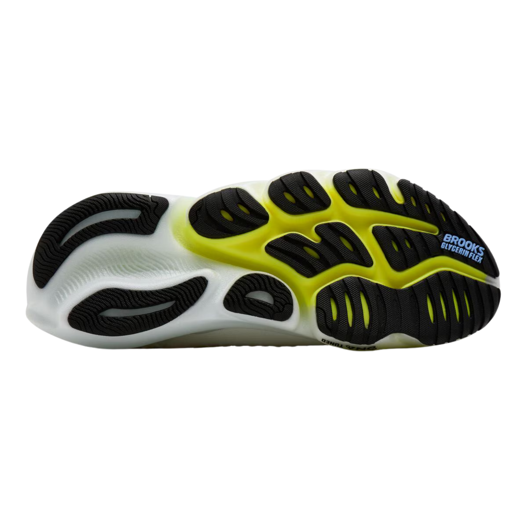 Brooks Mens Glycerin Flex - White/Cyber Yellow/Nightlife - Neutral
