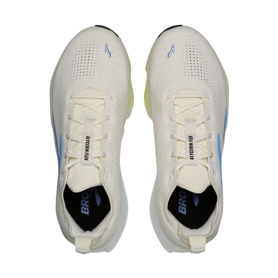 Brooks Mens Glycerin Flex - White/Cyber Yellow/Nightlife - Neutral