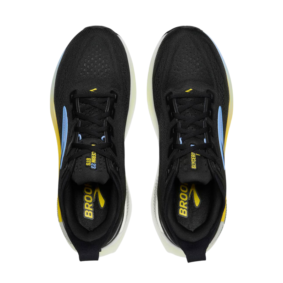Brooks Mens Glycerin GTS 23 - Black/Cyber Yellow/Nightlife - Stability