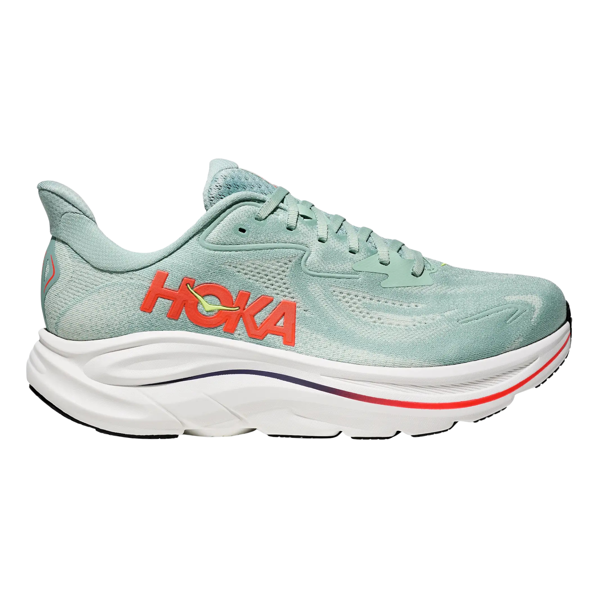 Hoka Womens Clifton 10 - Sea Glass/Neon Flame - Neutral