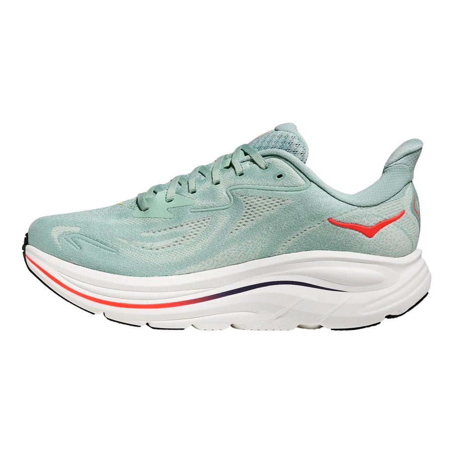 Hoka Mens Clifton 10 - Sage/Neon Flame - Neutral