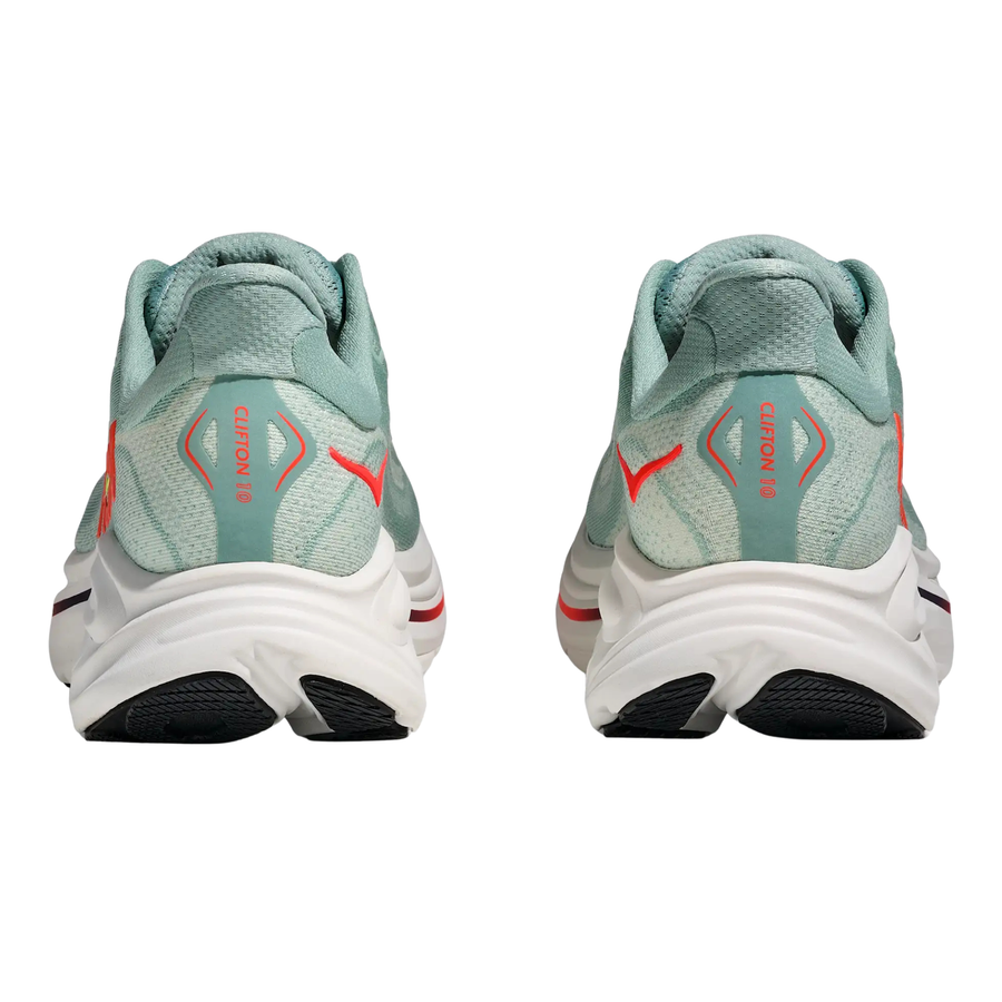 Hoka Mens Clifton 10 - Sage/Neon Flame - Neutral