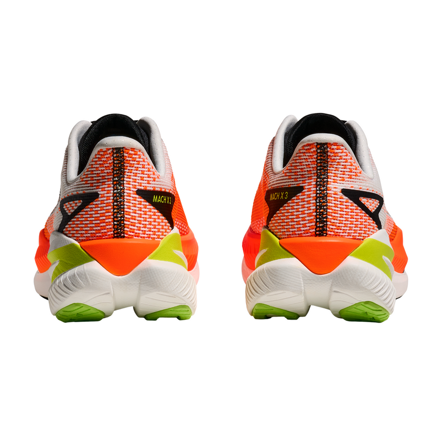 Hoka Mens Mach X 3 - White/Neon Tangerine - Speed