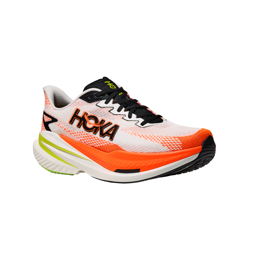 Hoka Mens Mach X 3 - White/Neon Tangerine - Speed