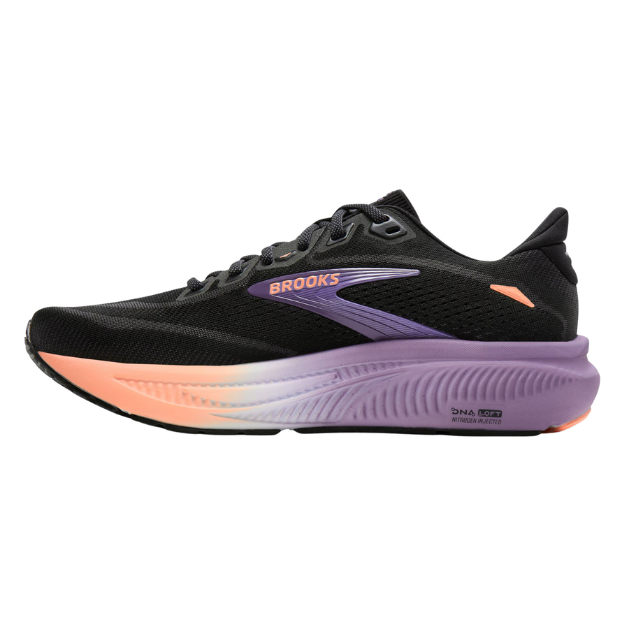 Brooks Womens Ghost 18 - Black/Mulled Grape/Peach - Neutral