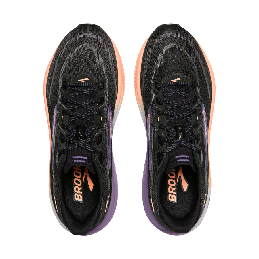 Brooks Womens Ghost 18 - Black/Mulled Grape/Peach - Neutral