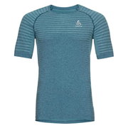 Odlo Mens Essential Seamless T-Shirt Crew Neck S/S - Blue Wing Teal Melange