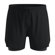 Odlo Mens Zeroweight 5 Inch Print 2-in-1 Shorts - Black