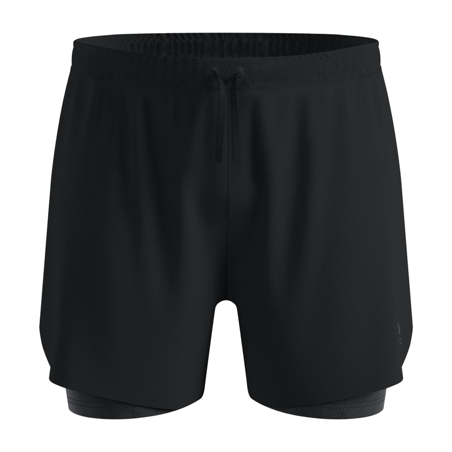 Odlo Mens Zeroweight 5 Inch Print 2-in-1 Shorts - Black