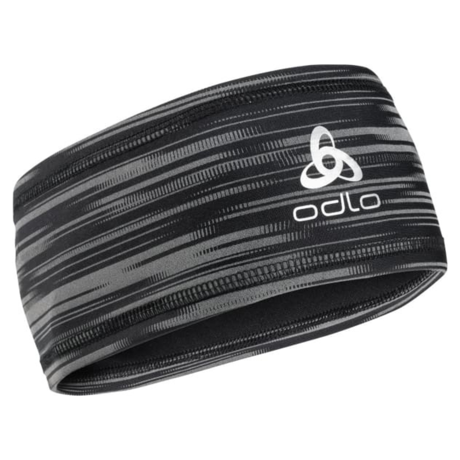 Odlo Polyknit Light Eco Print Headband - Black Reflective