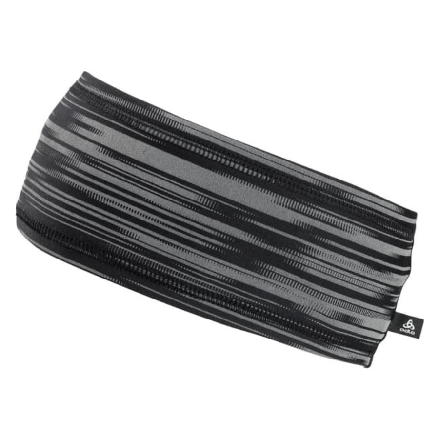 Odlo Polyknit Light Eco Print Headband - Black Reflective