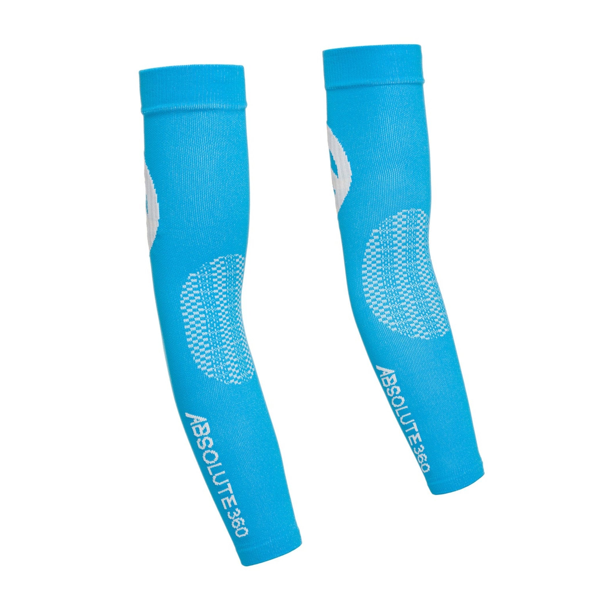 Absolute360 Infrared Compression Arm Sleeves - Turquoise/White