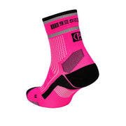 Absolute360 [Be Seen] Performance Running Socks Quarter - Neon Pink