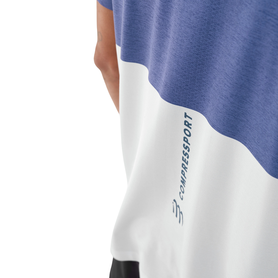 Compressport Mens Performance SS T-Shirt - Orient Blue/Star White