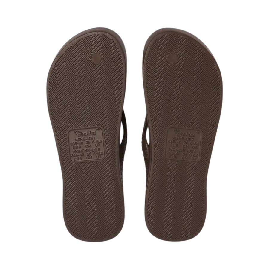 Archies Arch Support Flip Flops - Brown