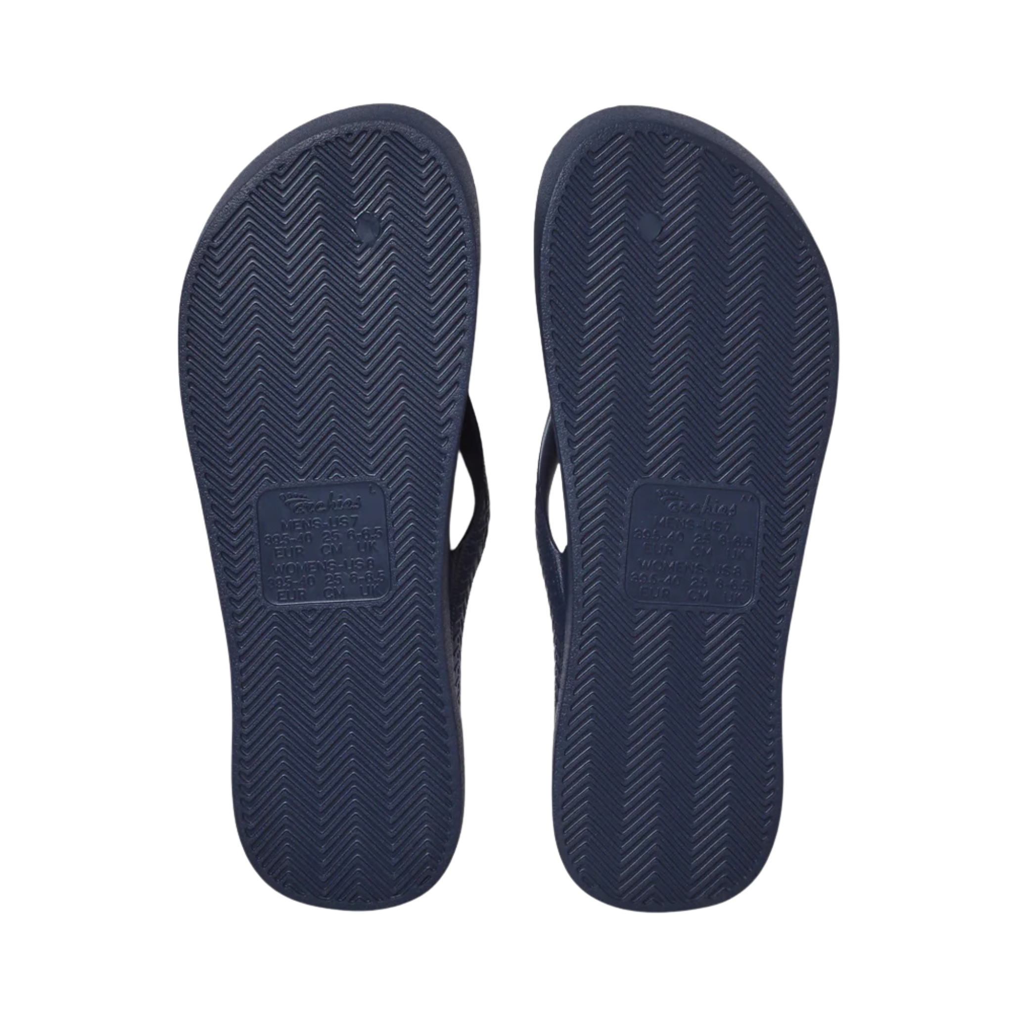 Archies Arch Support Flip Flops - Navy