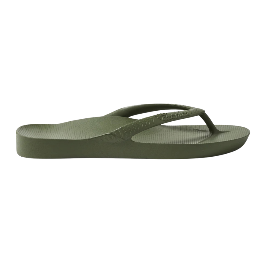 Archies Arch Support Flip Flops - Olive