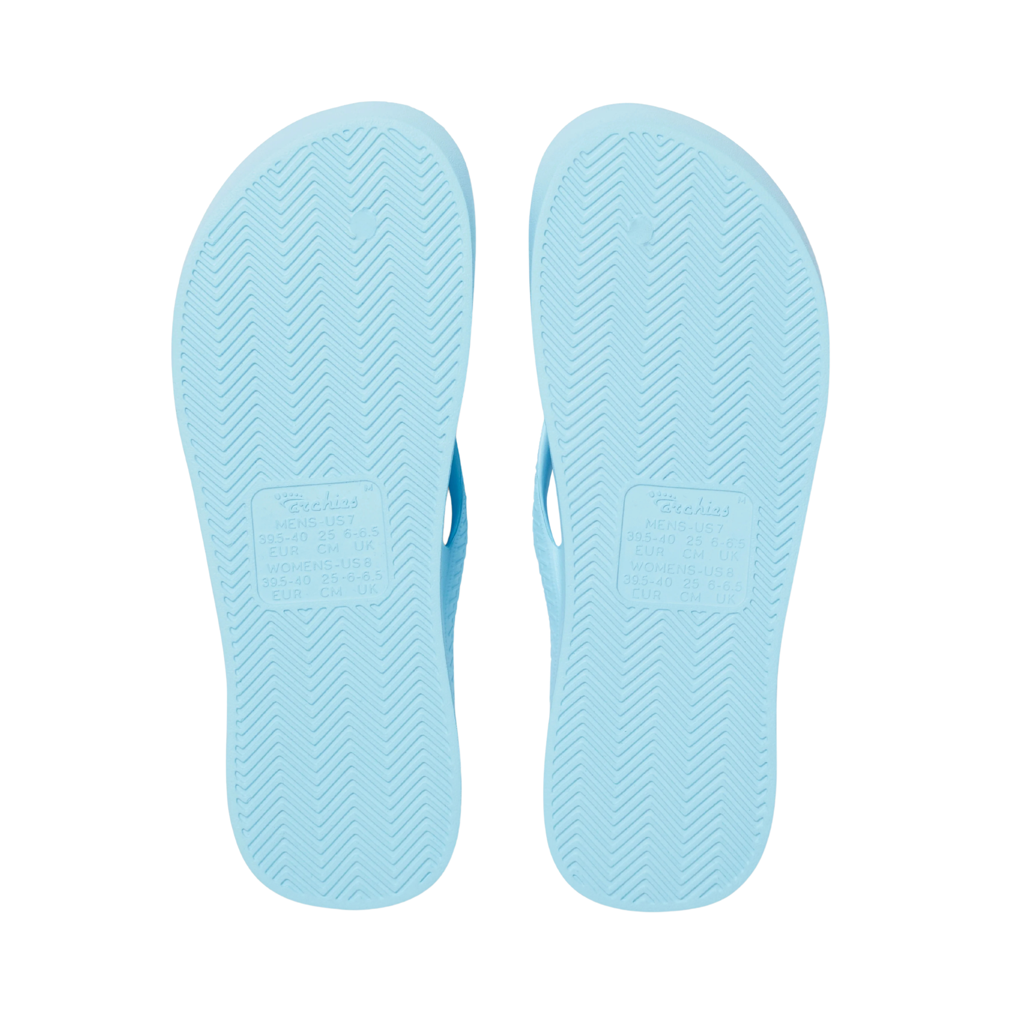 Archies Arch Support Flip Flops - Sky Blue