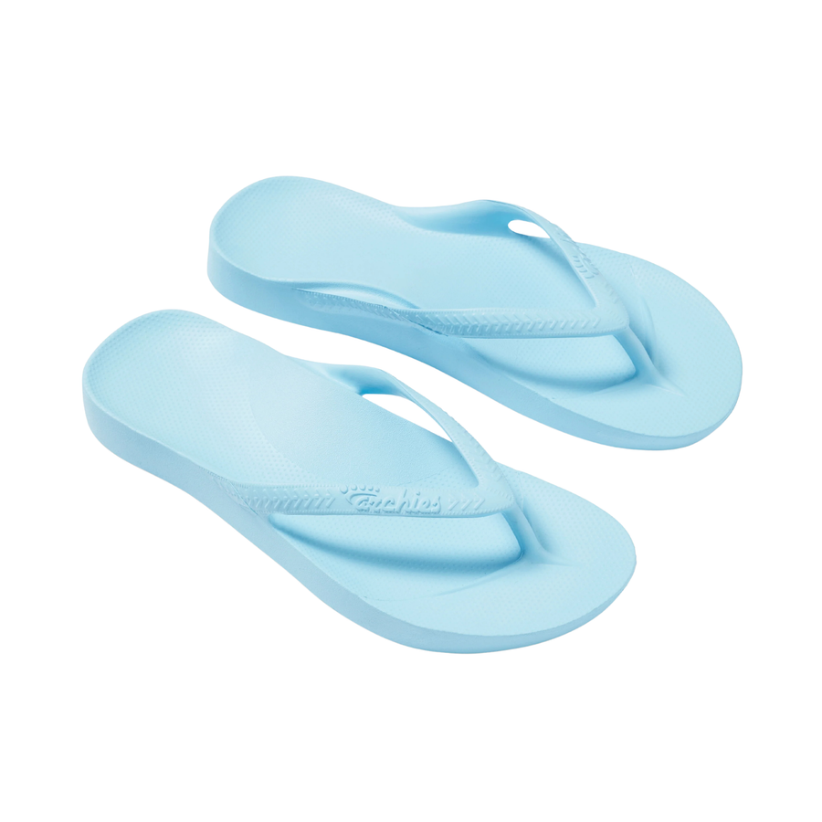 Archies Arch Support Flip Flops - Sky Blue