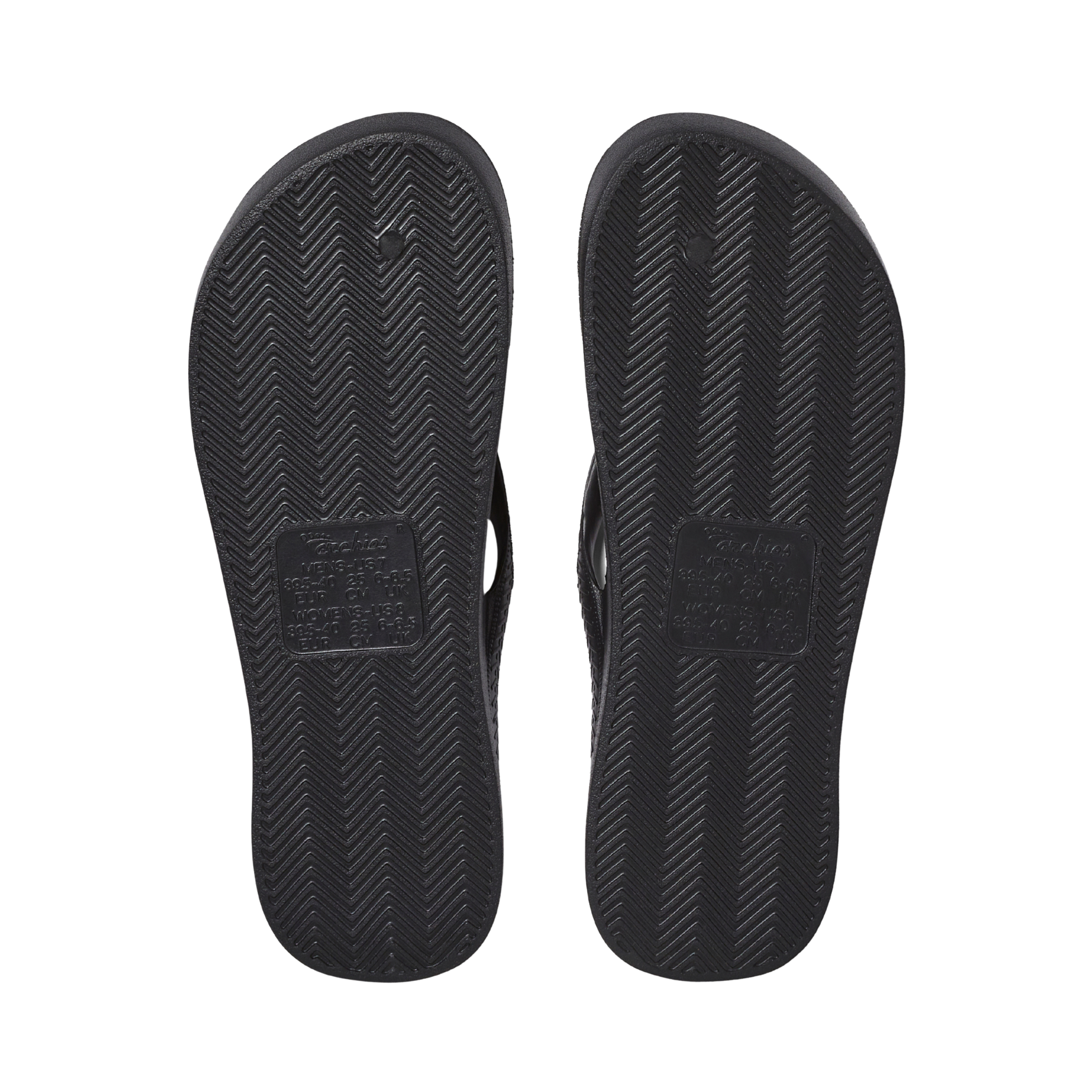 Archies Arch Support Flip Flops - Black