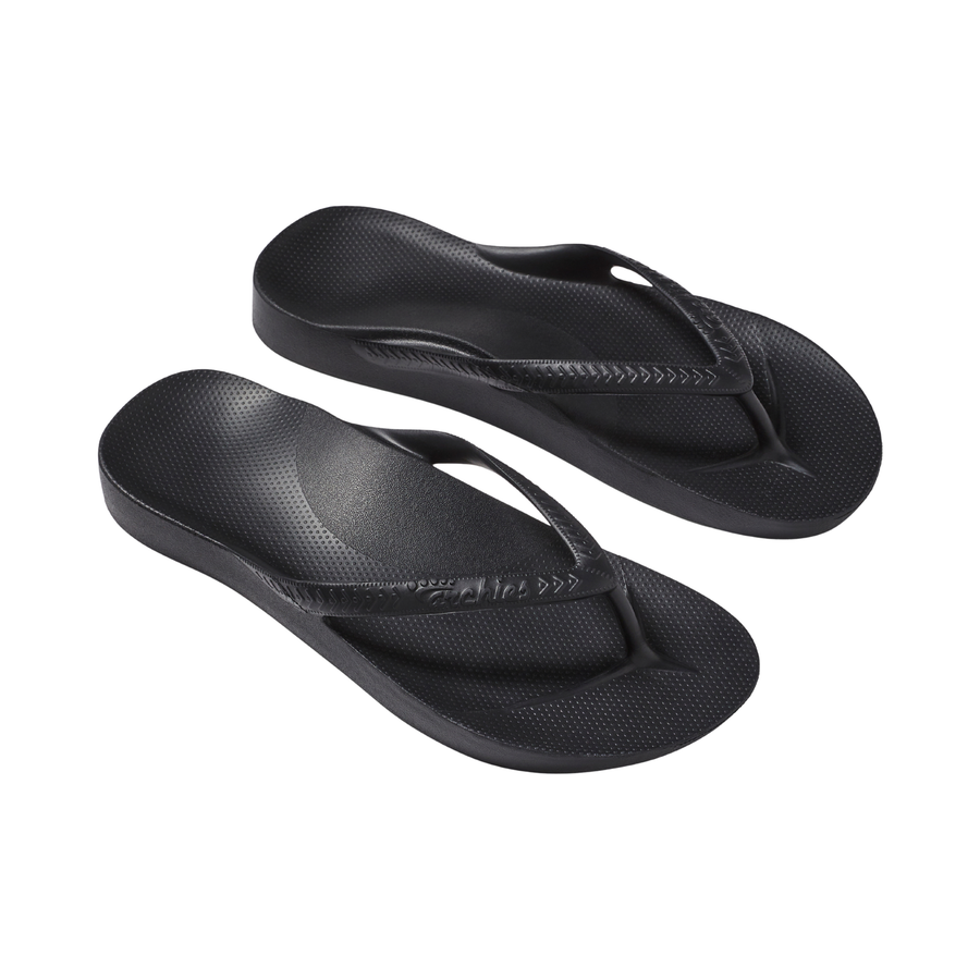 Archies Arch Support Flip Flops - Black