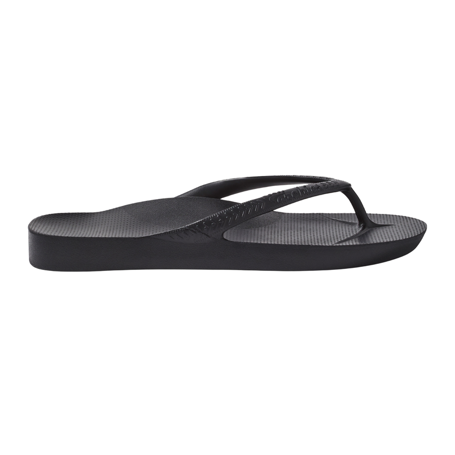 Archies Arch Support Flip Flops - Black