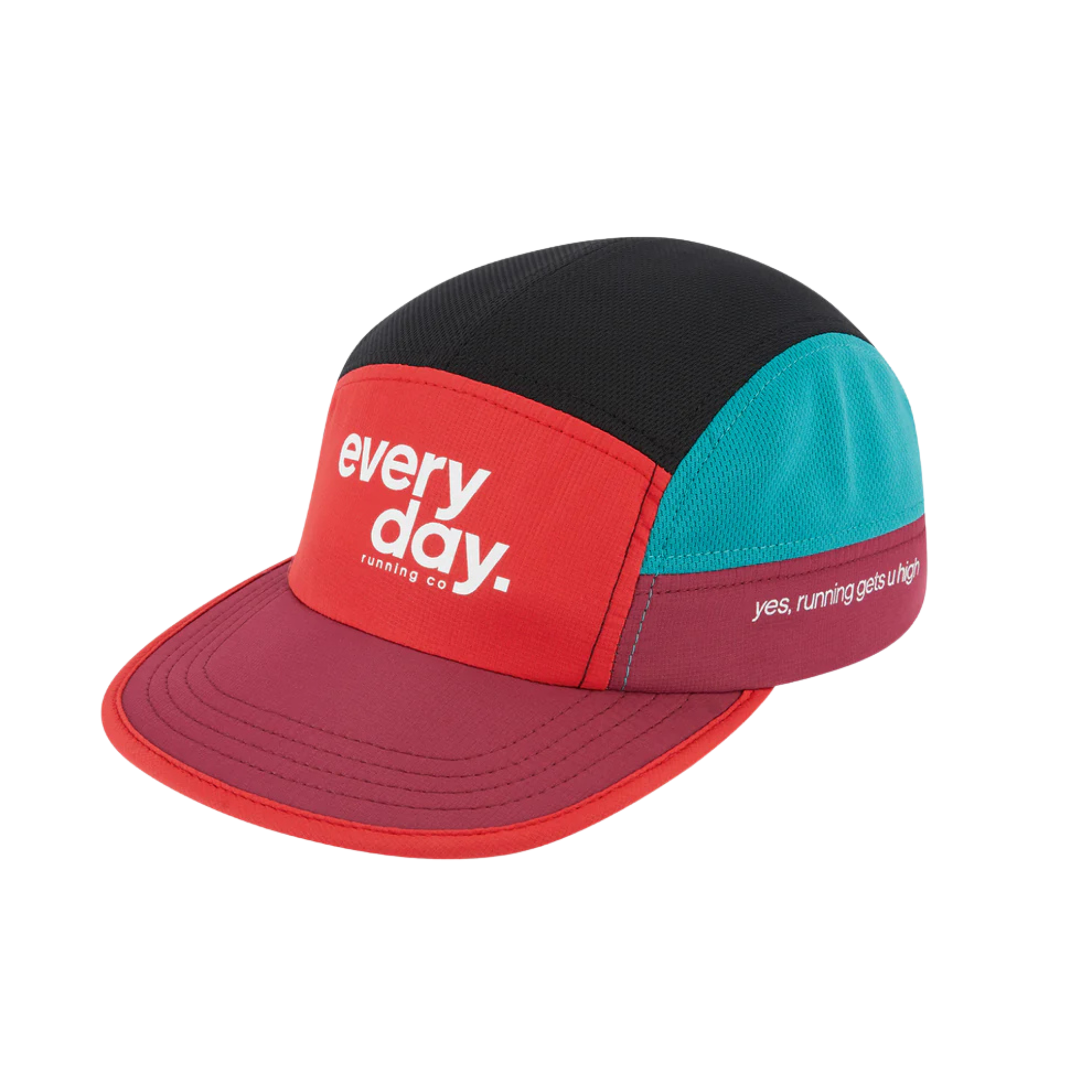 Everyday Running Co Classic Running Cap - Cherry Red/Teal