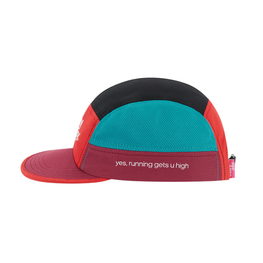 Everyday Running Co Classic Running Cap - Cherry Red/Teal