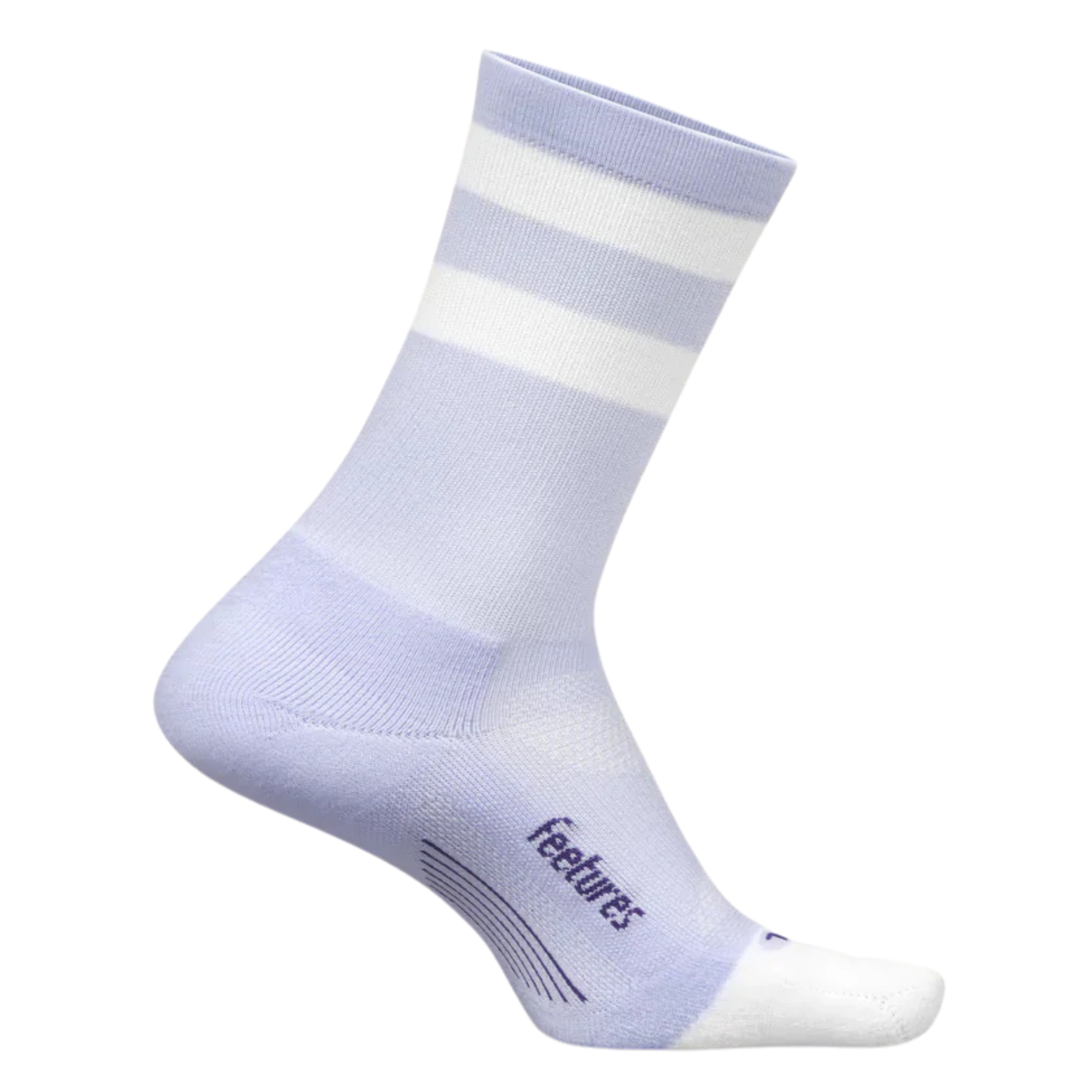 Feetures Elite Light Cushion Mini Crew - Lilac High Top Stripe