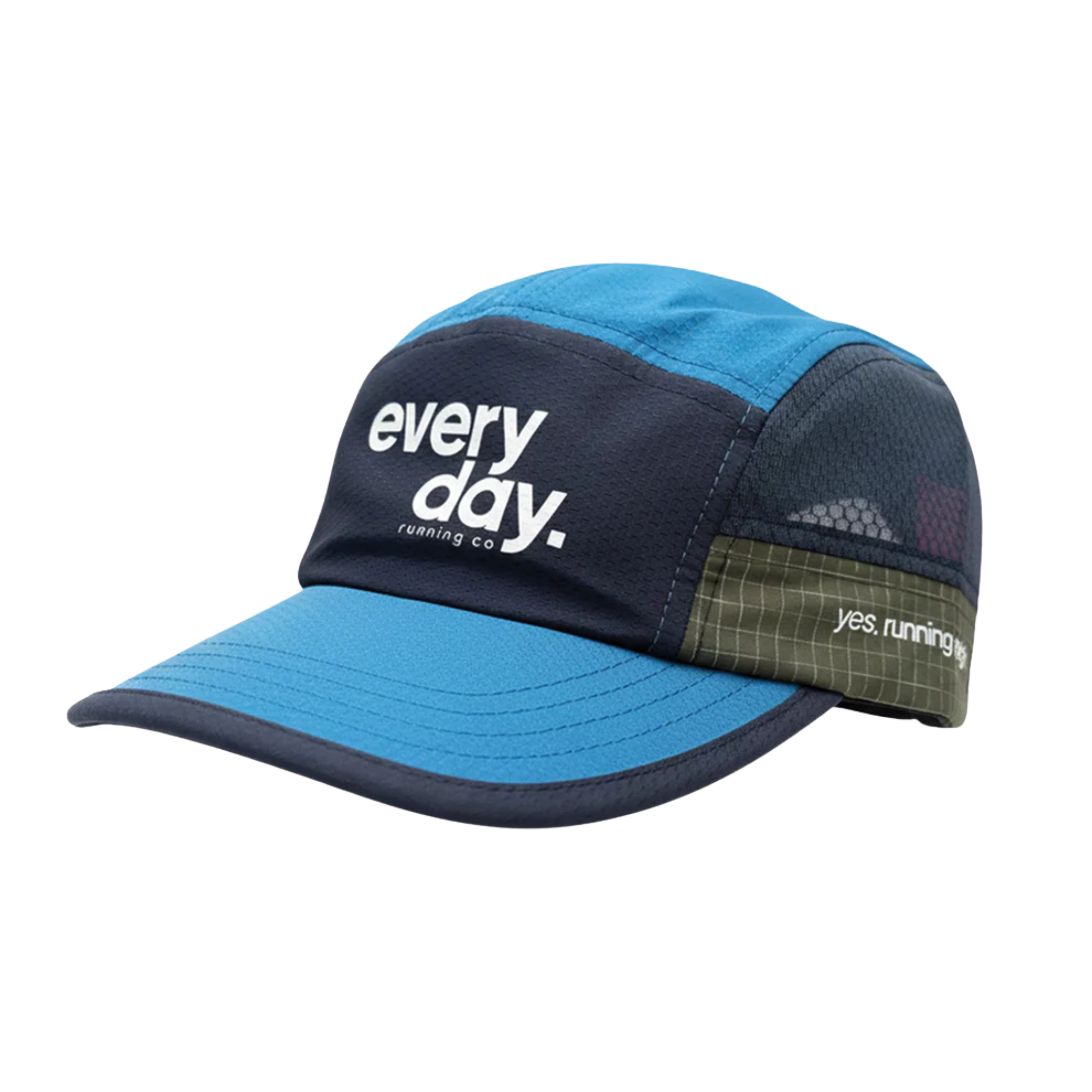 Everyday Running Co Nylon Running Cap - Azure Blue/Navy