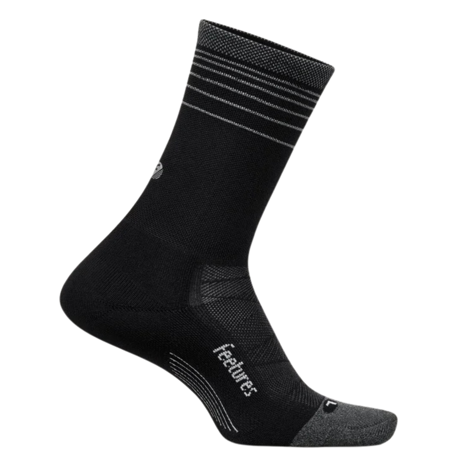 Feetures Elite Light Cushion Reflective Mini Crew - Black Flash