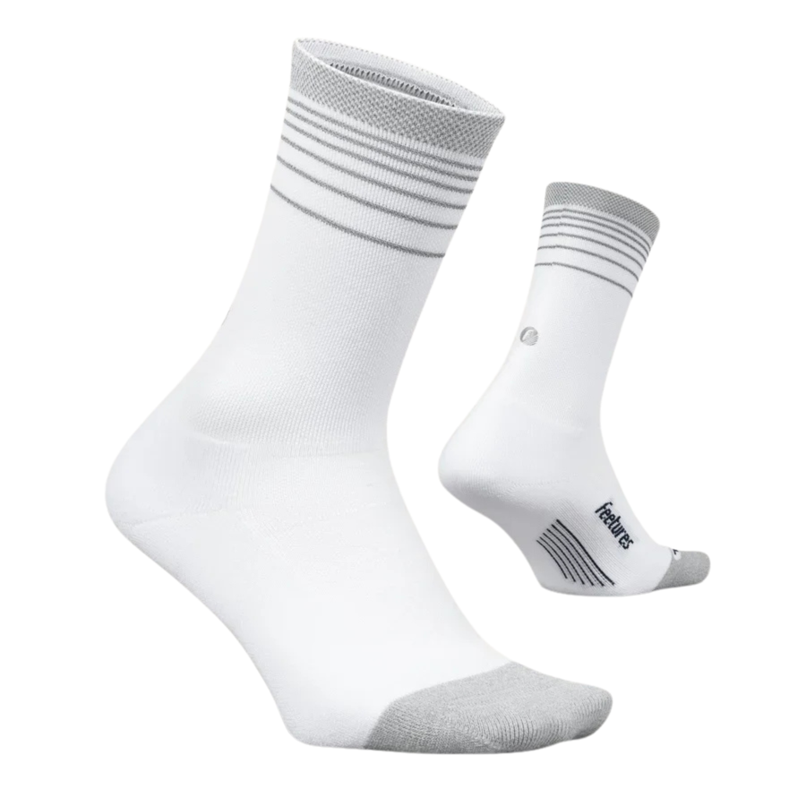 Feetures Elite Light Cushion Reflective Mini Crew - White Flash