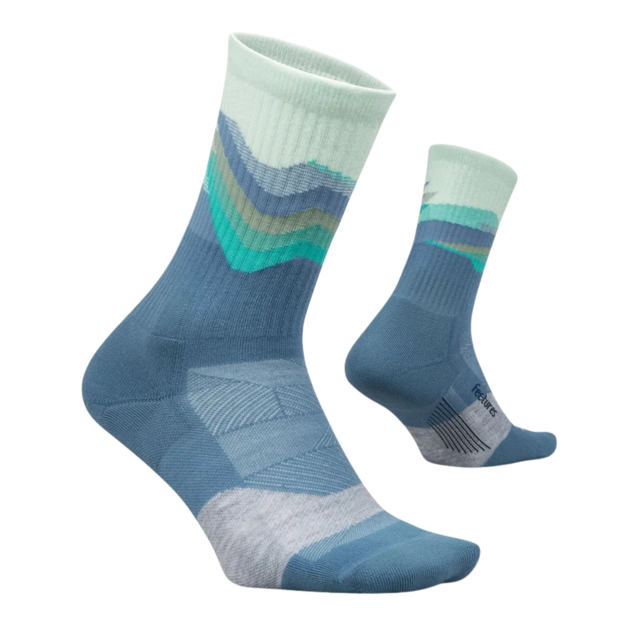 Feetures Trail Max Cushion Mini Crew - Tectonic Blue