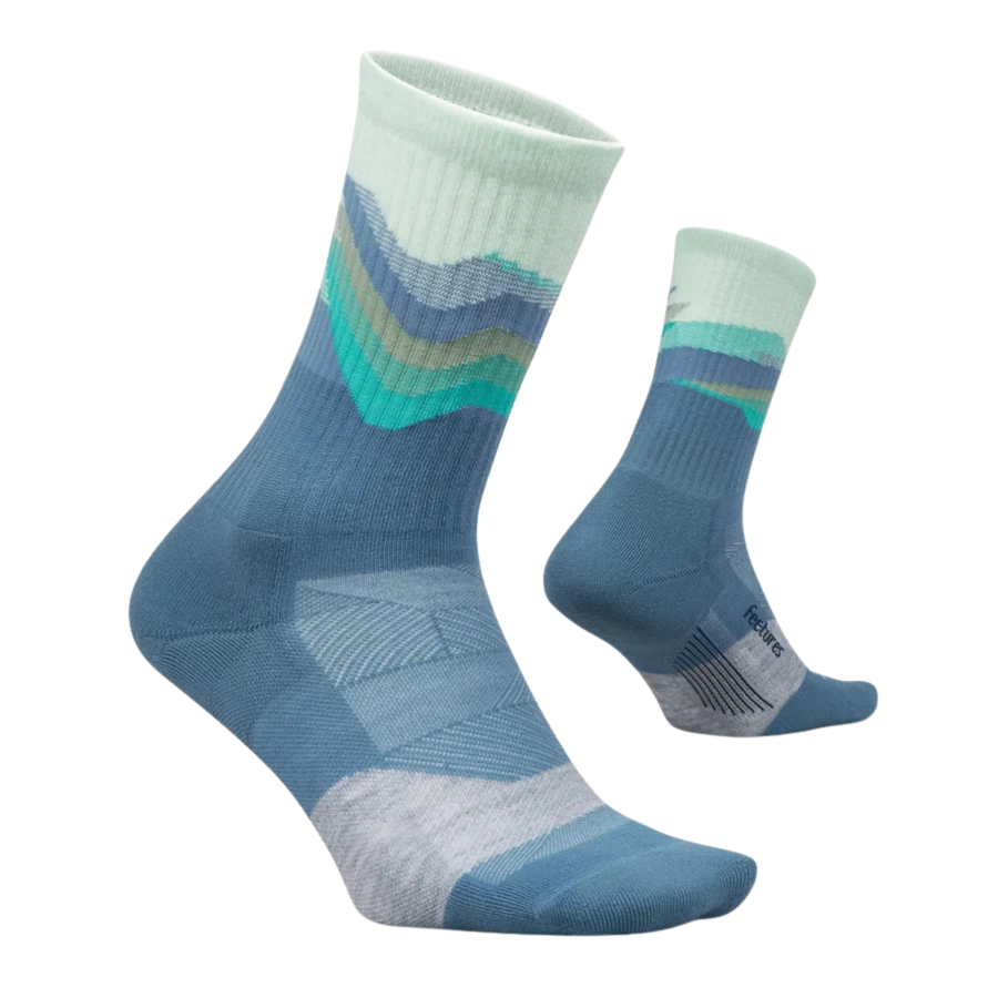 Feetures Trail Max Cushion Mini Crew - Tectonic Blue