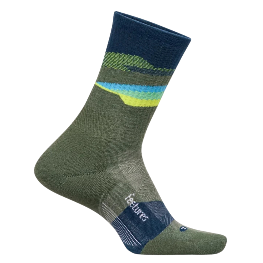 Feetures Trail Max Cushion Mini Crew - Tectonic Green