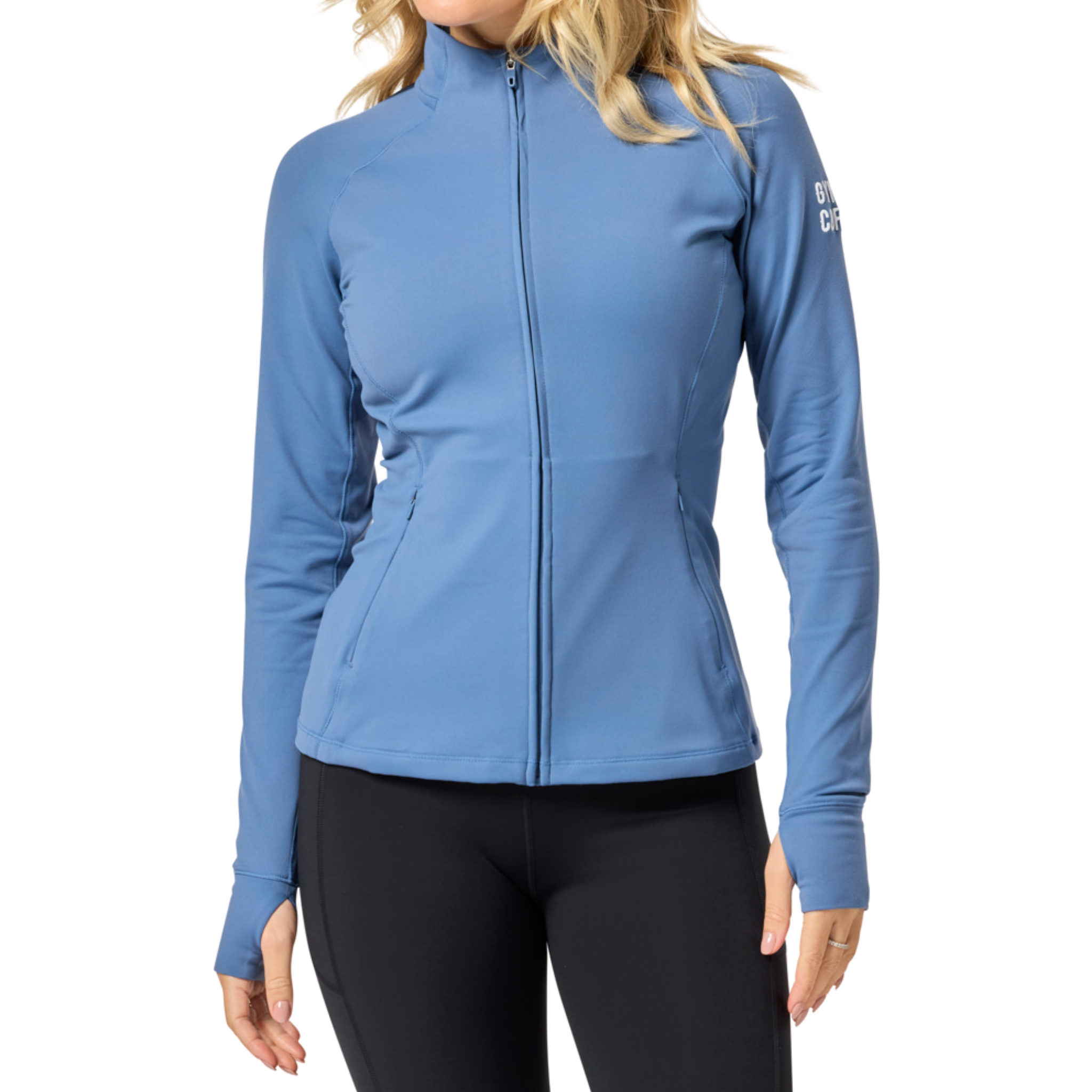 Gym+Coffee Womens Relentless Full Zip - Oasis Blue