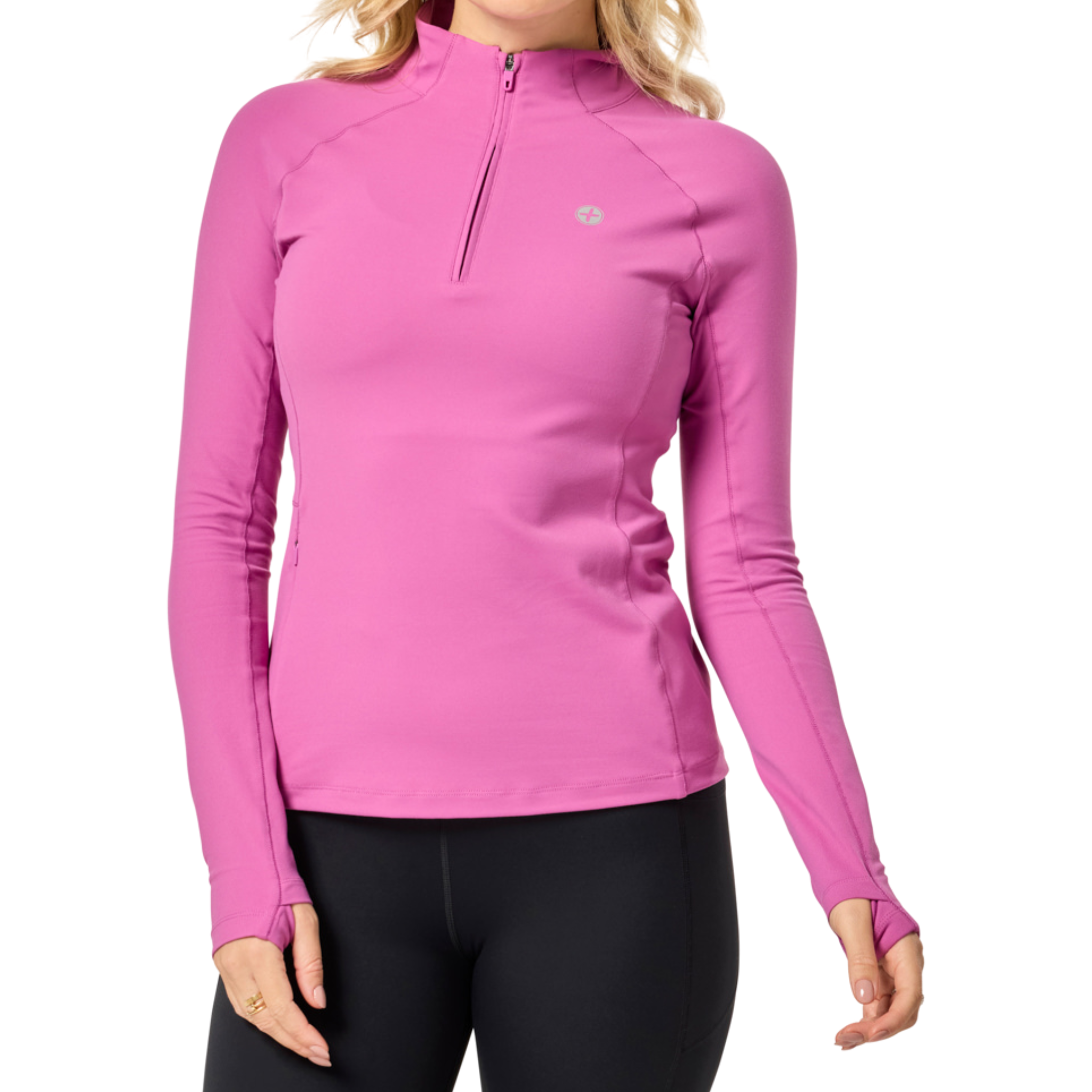 Gym+Coffee Womens Relentless 1/4 Zip - Crisp Pink