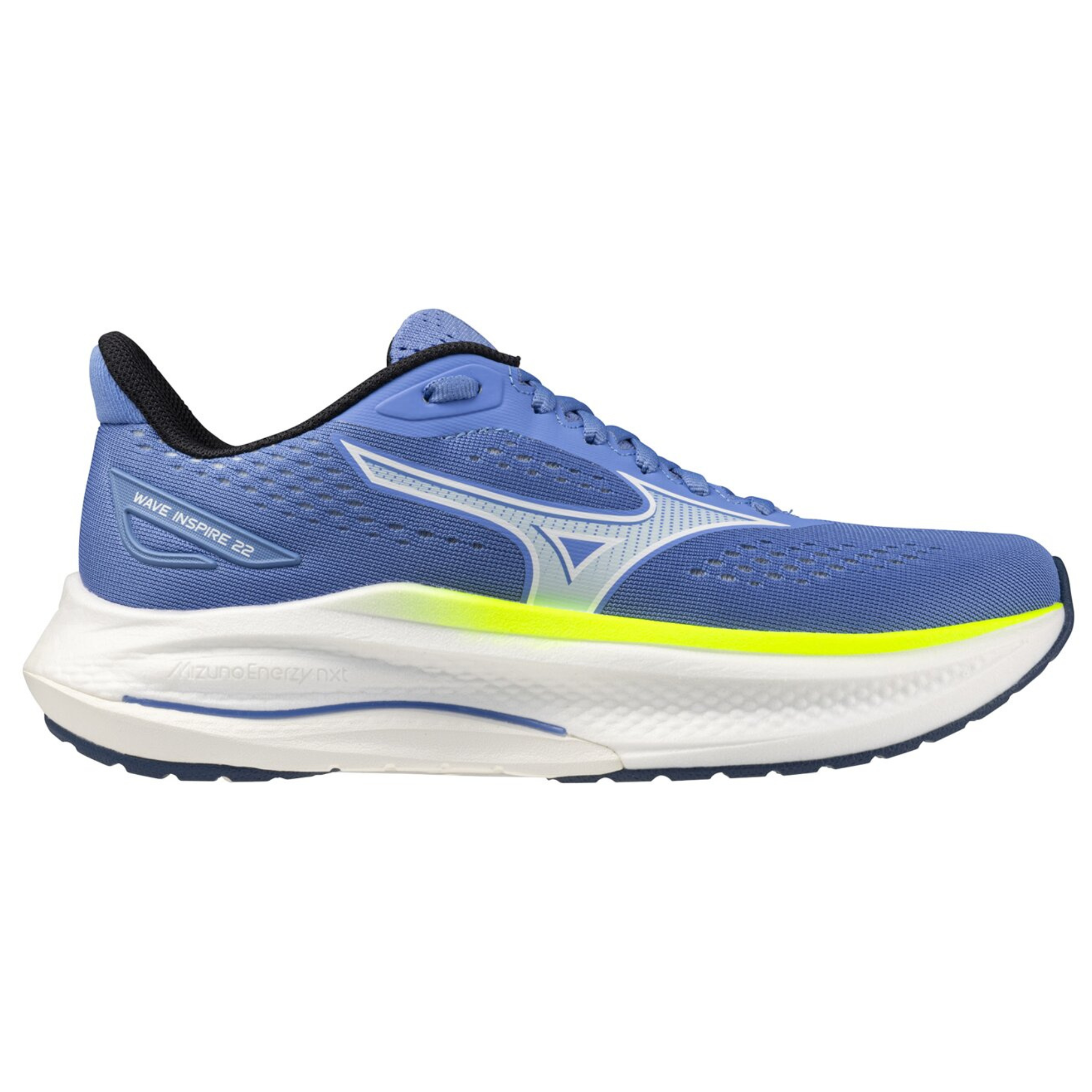 Mizuno Womens Wave Inspire 22 - Ultramarine/White/Lightning Yellow - Stability