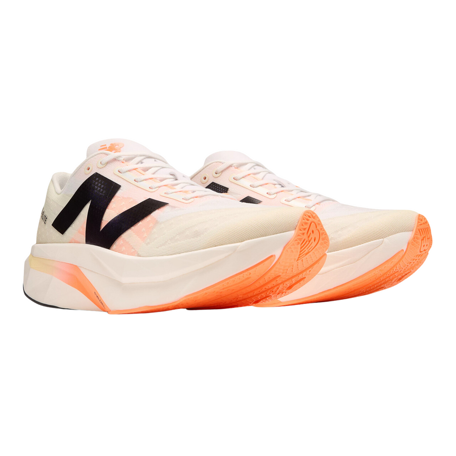 New Balance Mens FuelCell SuperComp Elite v4 - White/Angora/Hot Mango - Speed