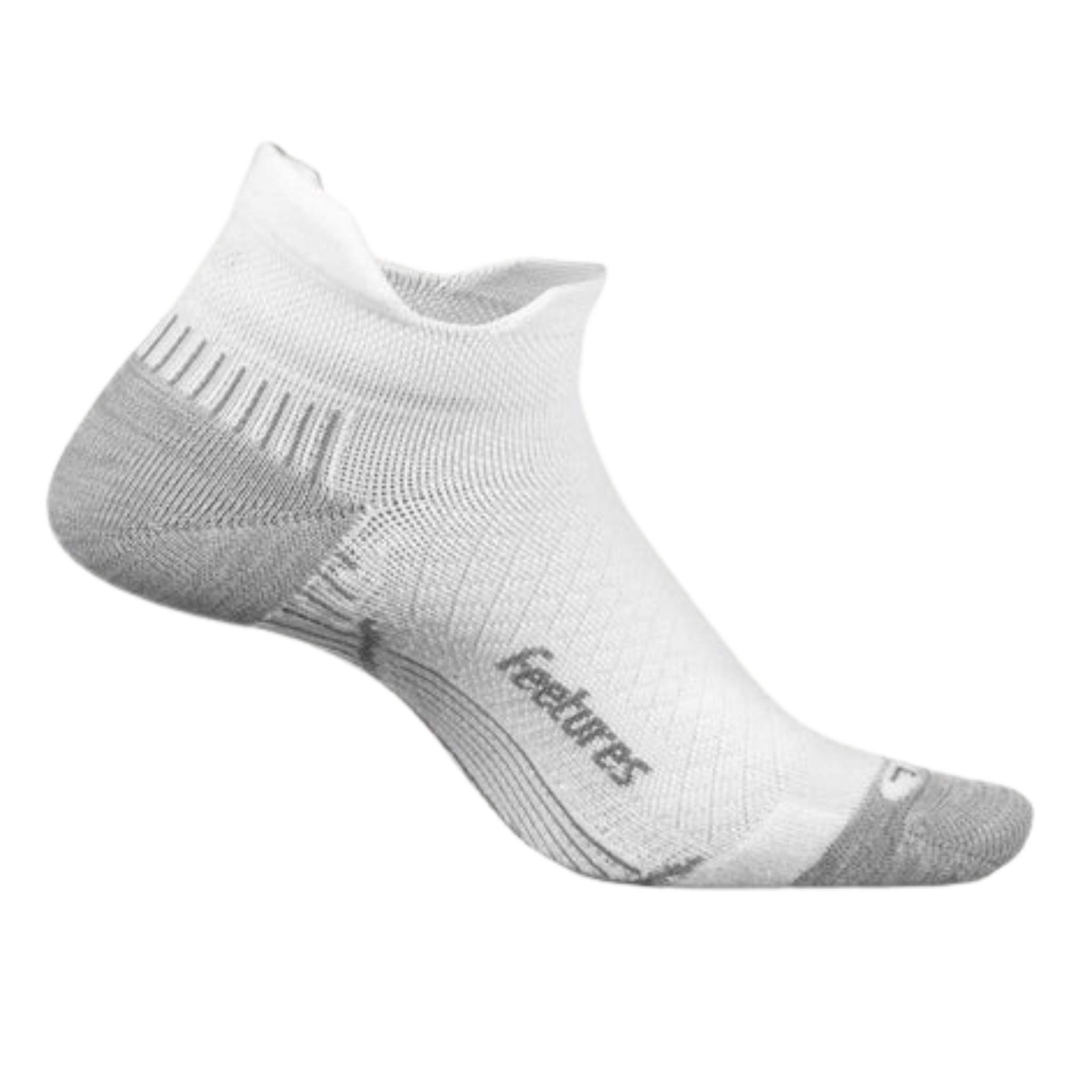 Feetures Plantar Fasciitis Relief Light No Show Tab - White